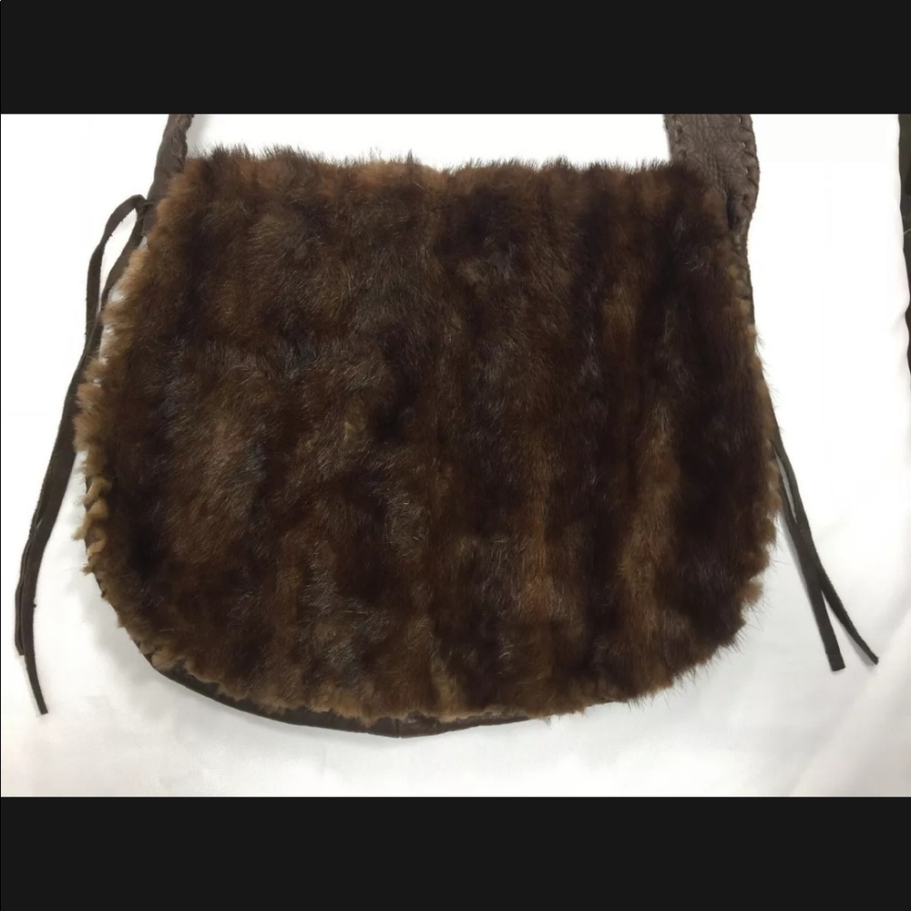 Shelly Litvak Authentic Gorgeous Brown Deerskin REAL FUR Shoulder Bag $1695 RARE